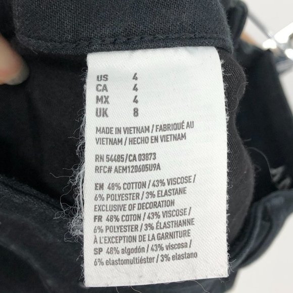 American Eagle black denim super stretch shorts size 4 jean shorts - Picture 5 of 12